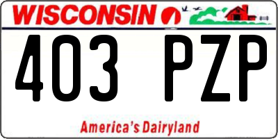 WI license plate 403PZP