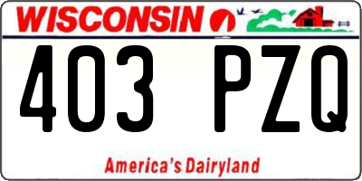 WI license plate 403PZQ