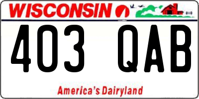 WI license plate 403QAB