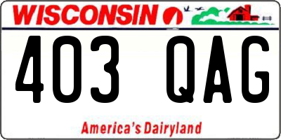 WI license plate 403QAG