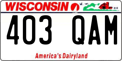 WI license plate 403QAM