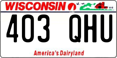 WI license plate 403QHU