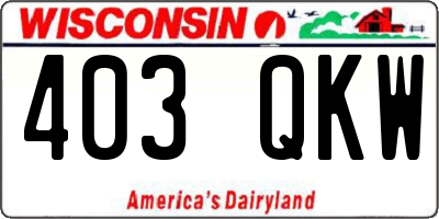 WI license plate 403QKW