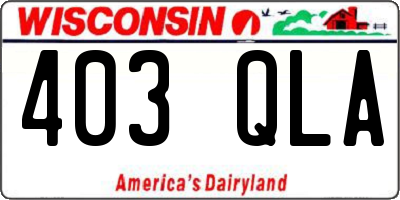 WI license plate 403QLA