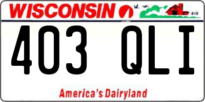 WI license plate 403QLI
