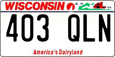 WI license plate 403QLN