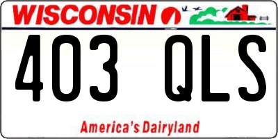 WI license plate 403QLS