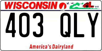 WI license plate 403QLY