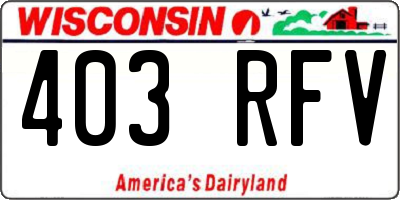 WI license plate 403RFV