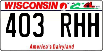 WI license plate 403RHH