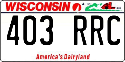 WI license plate 403RRC