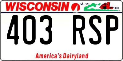 WI license plate 403RSP
