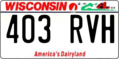 WI license plate 403RVH