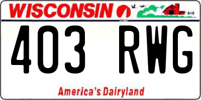 WI license plate 403RWG
