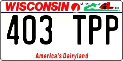 WI license plate 403TPP