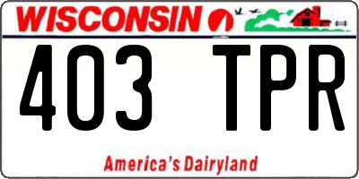 WI license plate 403TPR
