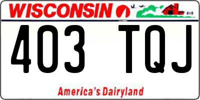 WI license plate 403TQJ