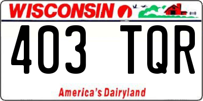 WI license plate 403TQR
