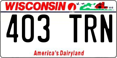 WI license plate 403TRN