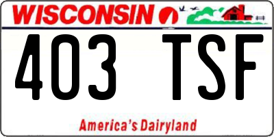 WI license plate 403TSF