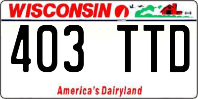 WI license plate 403TTD