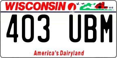 WI license plate 403UBM