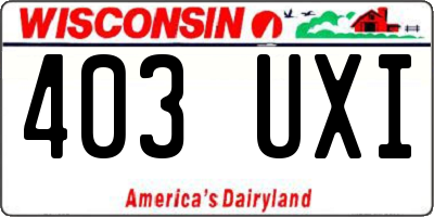 WI license plate 403UXI