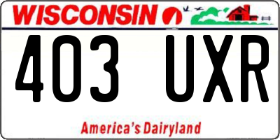 WI license plate 403UXR