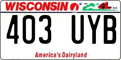WI license plate 403UYB