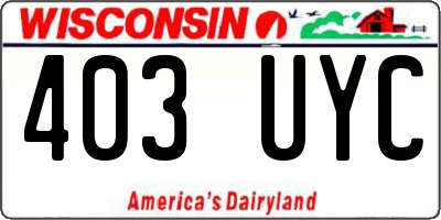 WI license plate 403UYC