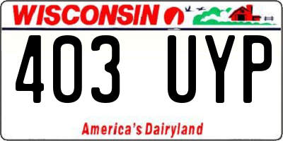 WI license plate 403UYP