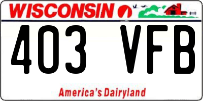 WI license plate 403VFB