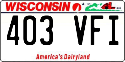 WI license plate 403VFI