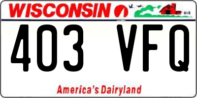 WI license plate 403VFQ