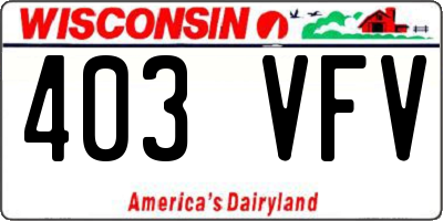 WI license plate 403VFV