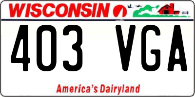WI license plate 403VGA