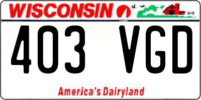 WI license plate 403VGD
