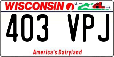 WI license plate 403VPJ