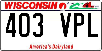WI license plate 403VPL