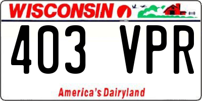 WI license plate 403VPR