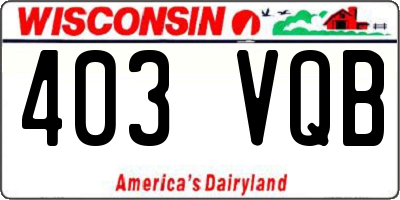 WI license plate 403VQB