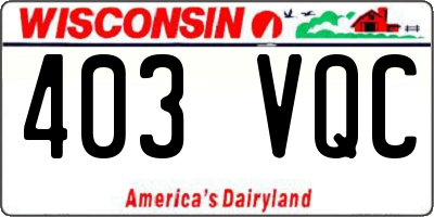 WI license plate 403VQC