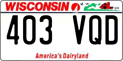 WI license plate 403VQD