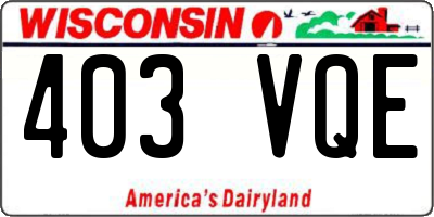 WI license plate 403VQE