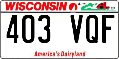 WI license plate 403VQF