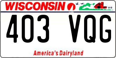 WI license plate 403VQG