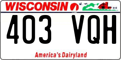 WI license plate 403VQH