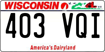 WI license plate 403VQI