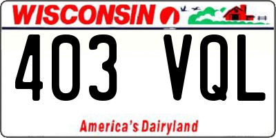 WI license plate 403VQL