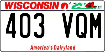 WI license plate 403VQM